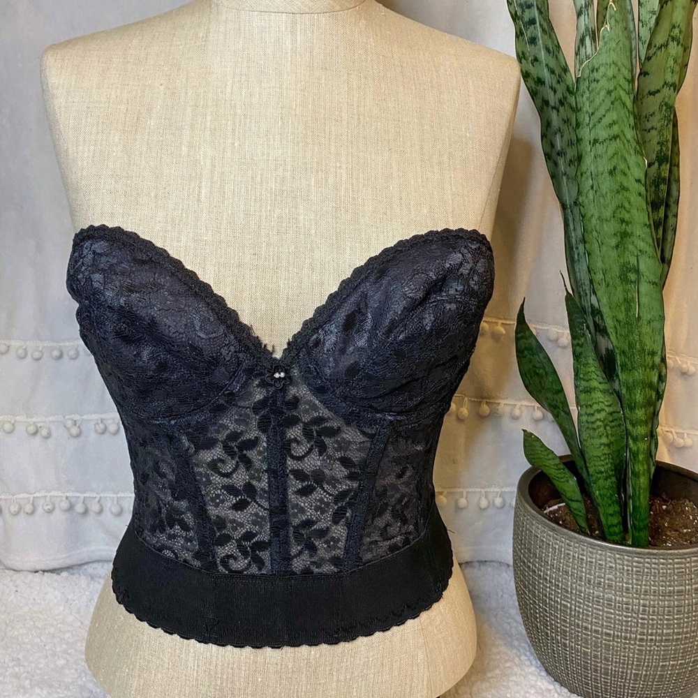 Strapless Black Lace Bustier